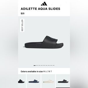 Adidas Adilette Aqua Slides! Brand New w/ tags! Size: Women’s 7/Mens 6